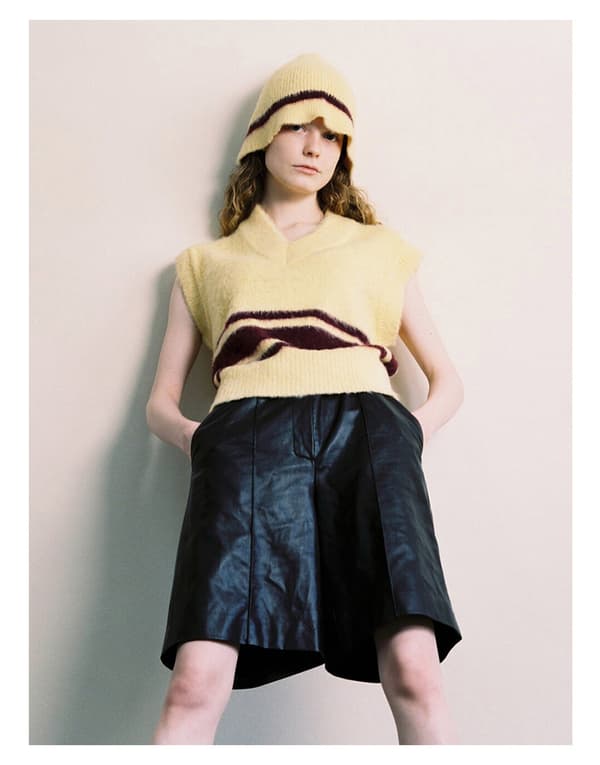 #Lazy Wind Stripe Farveblok Strikket Hat - Gul, Kvinders Efterår og #