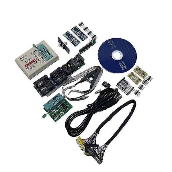 EZP2023 USB SPI -ohjelmointilaite, täysi setti + 12 sovitinta, tuki 24 25 93 95 EEPROM Flash Bios -piireille Windowsille