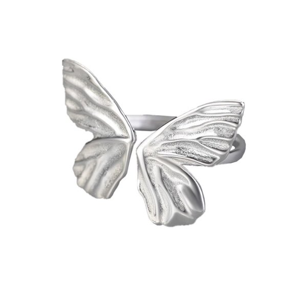 #Minimalistisk sommerfuglring, 2 stk. pigering, justerbar#