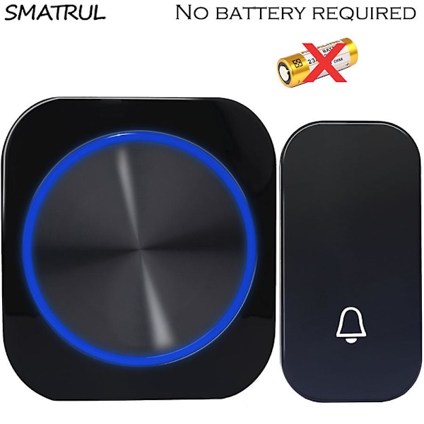 Trådlös Dörrklocka, Trådlöst Dörrklockspaket, Inget Batteri Krävs, Bäst för Dörrklocka