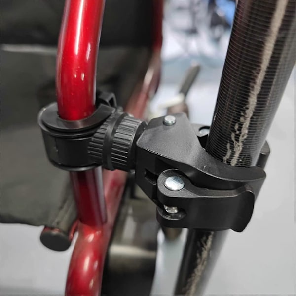 Kørestols Stokkeholder, praktisk Stokkeholder Multifunktionel Krykkeholder Til Kørestole Elektriske Scootere 1 stk. sort
