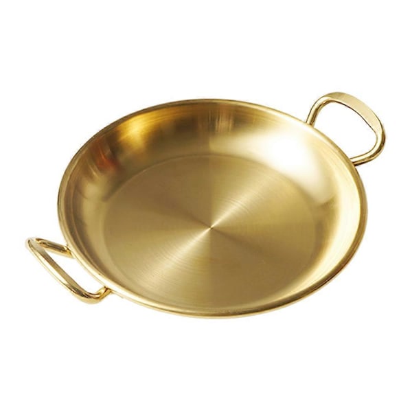 Madplade i rustfrit stål med dobbelt håndtag, snackskål, serveringsbakke til stegt kylling
