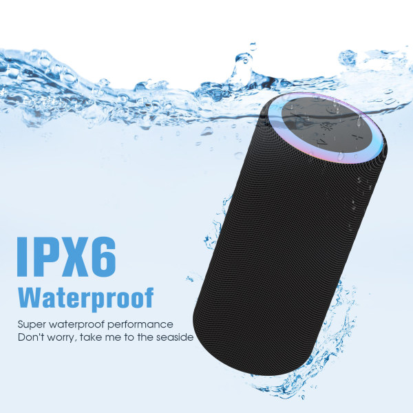 #Bluetooth-högtalare, Vattentät Bärbar Mini Cylinder, Utomhus Plu#