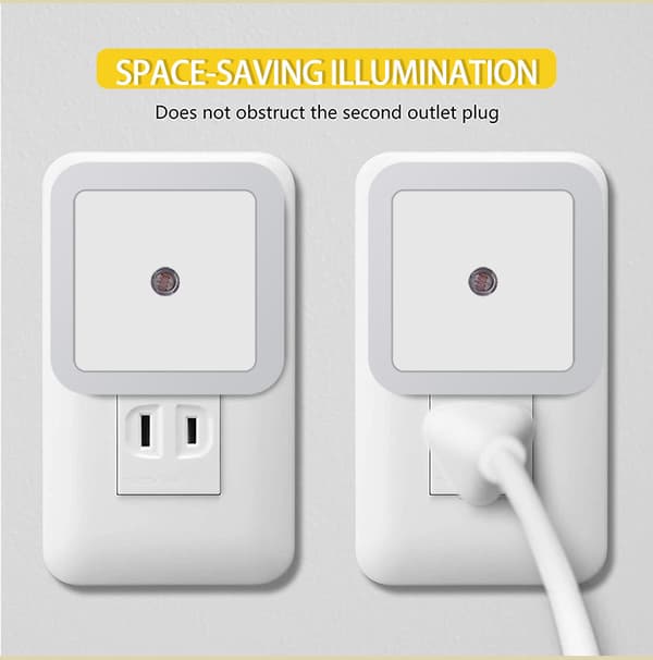 *2 stk nattlys 0,5W LED-lampe automatisk med sensor for barn*