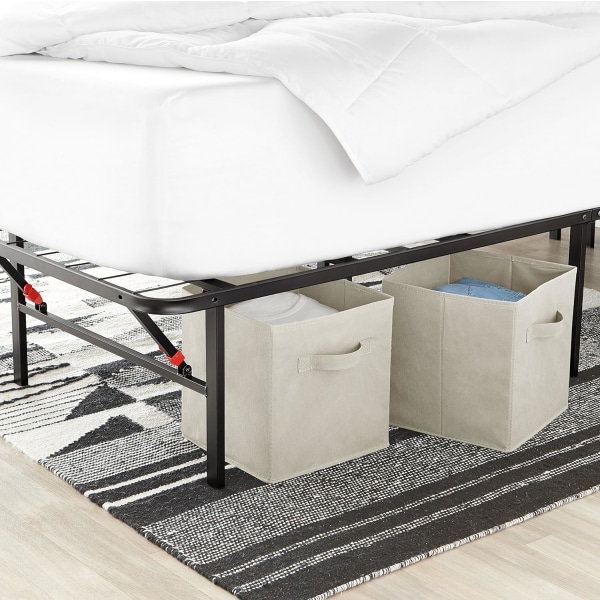 *6 stk. Non-woven opbevaringsboks, husholdnings tøj sortering opbevaringsboks, sammenklappelig garderobe opbevaringsboks, beige*