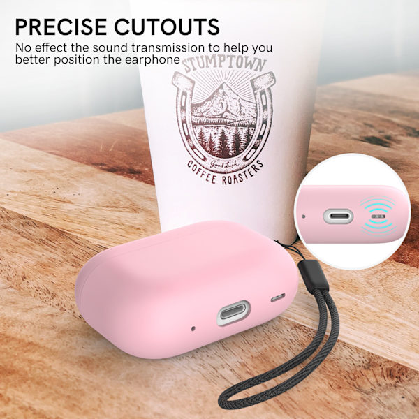 Pink Silikonetui Kompatibelt med Airpods 2, Beskyttende C