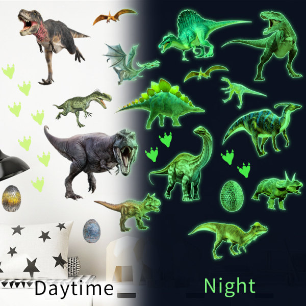 Dinosauriedekaler, lysande dinosaurieväggklistermärken, Dinosaurie Sti