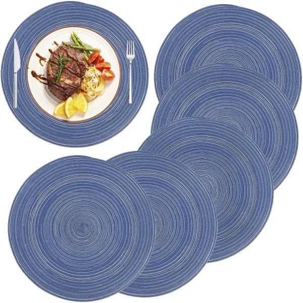 Round Cotton Placemats Heat Resistant Braided Non-Slip Placemats