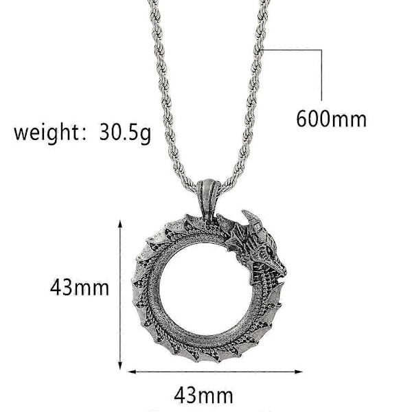 7 st Halsband i Rostfritt Stål, Ouroboros Halsband för Män och Kvinnor