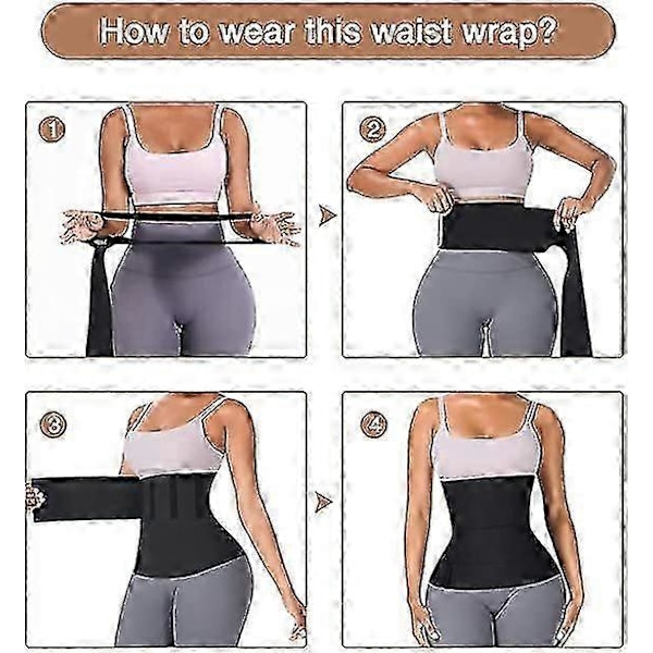 Midjetränare för kvinnor Snatch Bandage Mage Svett Wrap Plus Size Tränings Midjetrimmer för Gym Sport