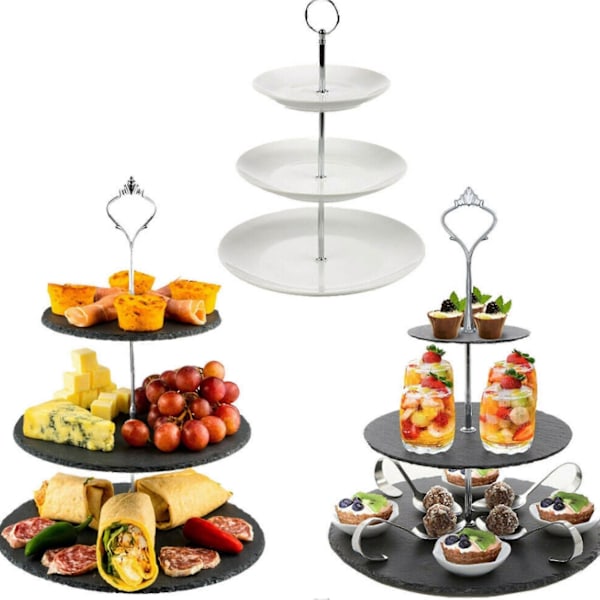 3-lags keramisk kageopsats te cupcake fest bryllup display bordholder