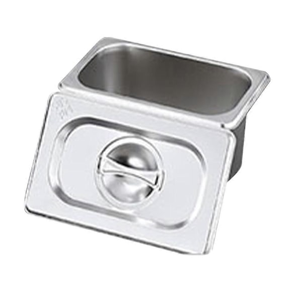 2 Set Rostfri Kastrull med Lock Bordskastrull Restaurang Återanvändbar Buffékastrull Restaurang Metallbricka