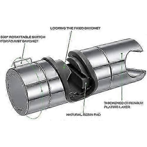 Udskiftelig håndholdt bruseholder, krom ABS brusehovedholder, 18-25 mm justerbar diameter