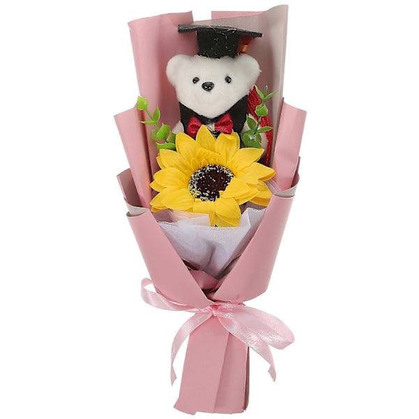 Graduation Blomster Bjørn Buket Solsikke Buket Graduation Blomster Dekoration