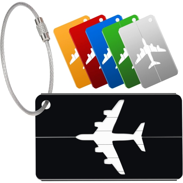 6-osainen matkatavaratarra (6 väriä) lentokoneen matkalaukun etiketti alumiini Al