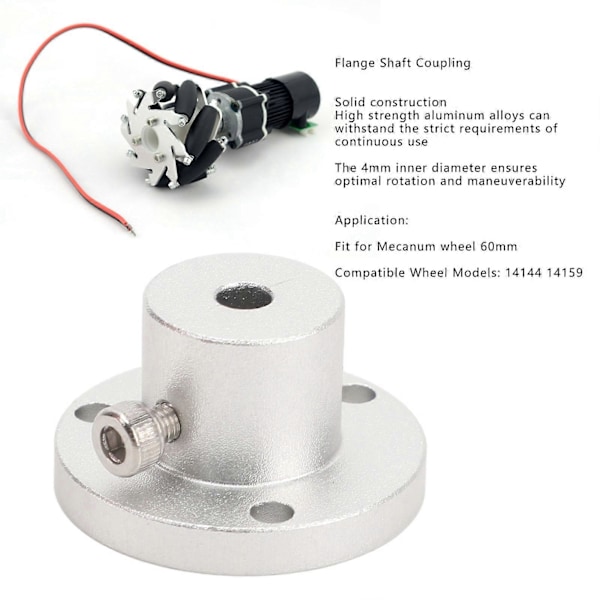 4mm Flansforbindelseskobling Aluminium Legering Stiv Guide Model Kobling Tilbehør Aksel Akse Fittings til Mecanum Hjul 60mm