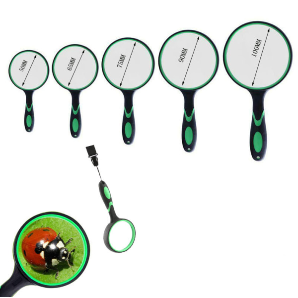 5pcs Magnifying Glass Handheld Reading Magnifier For Seniors & Ki