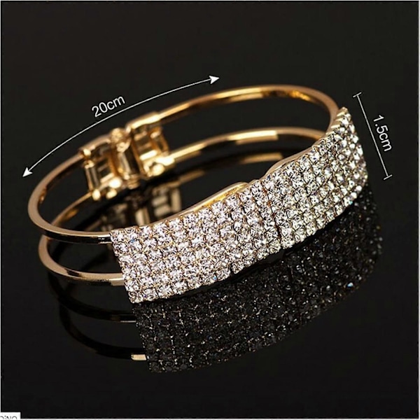 Elegant Damarmband Kristallarmband Manschett Bling Damgåva Armband