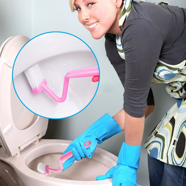 3 stycken toalettborstar Toalettborste WC Plast Böjd Rengöring Ed