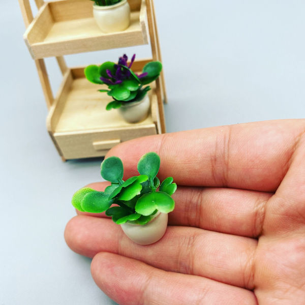 #Pottede Planter til Dukkehuse 4 Stk Miniature Blomsterpotte Dekorationer Miniature Eventyr Dekorationer Dukkehuse Indendørs Kontor Have#