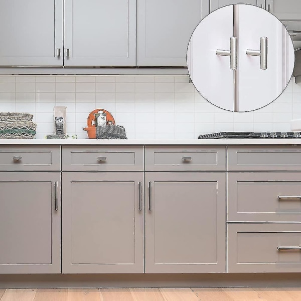 # Set med 10 silverhandtag för köksskåp - möbler i rostfritt stål och Do#