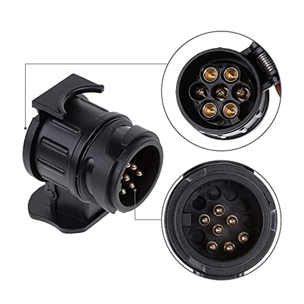 /#/Trailer Adapter Socket, 13/7 Waterproof Trailer Hitch Plug Adapte/#/