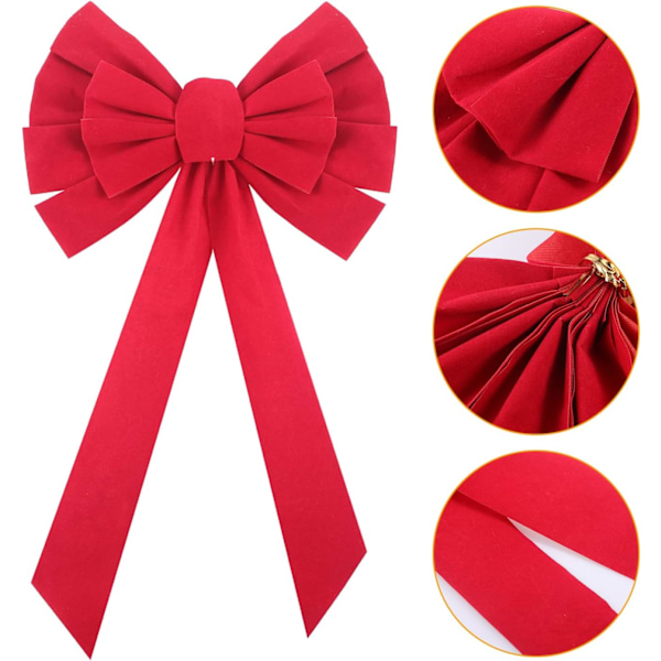 #6 store rød fløjl sløjfe jule sløjfer juleferie#