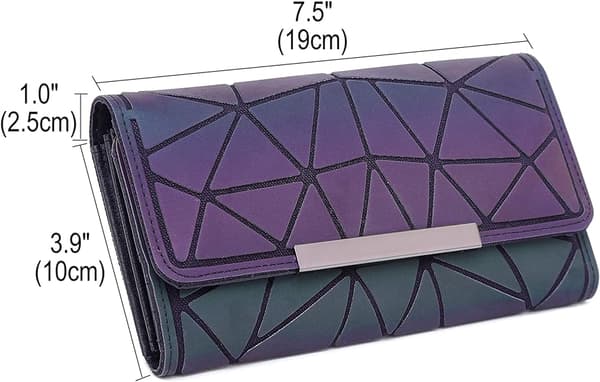 *Geometrisk lång plånbok plånbok mode lysande trefaldigt gitter vägg*
