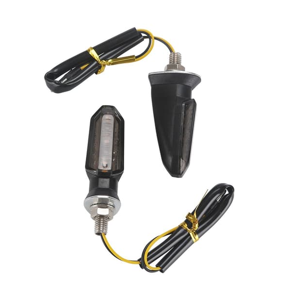 #4stk 3LED Høj Lysstyrke Motorcykel Blinklys - Sort E1 til Hon#