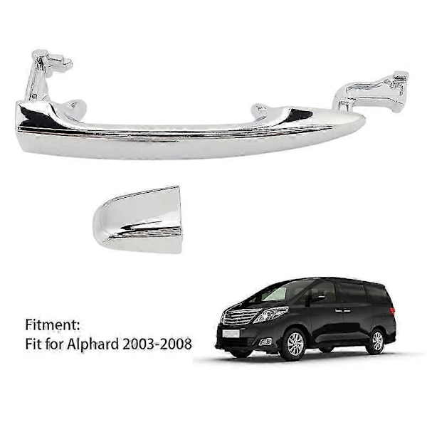 Ytre håndtak for bakre skyvedør, krom, venstre høyre, passer for Alphard 2003-2008 6923058010