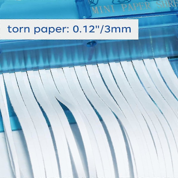 Jikiou Hand Shredder Portabel Mini Shredder Shredder A6 Skärverktyg Hem Skrivbordstillbehör Blå