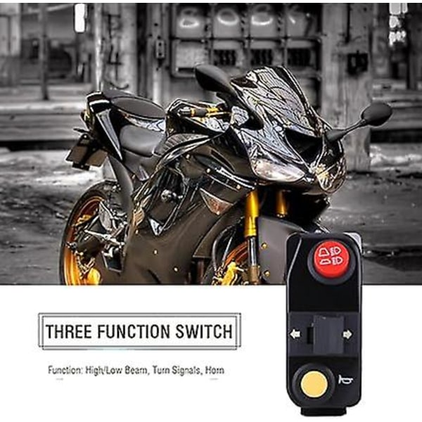 Motorcykelstyre Kontrollbrytare, 7/8\" Universal Styrmonterade Brytare med Tuta Blinkers Hög Låg Strålkontroll