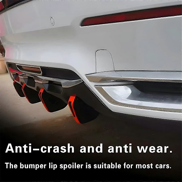 4 st Bil Nedre Stötfångare Läpp Diffuser, Anti-Krasch Tillbehör Spoiler Fena Skydd, Bakre Splitter Läpp Vinge, Universell Auto Dekoration för Bil SUV Lastbil