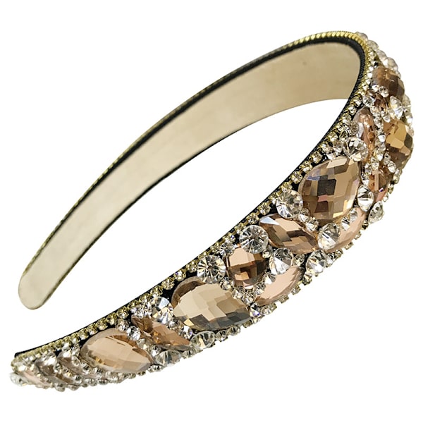 1 Handgjort Lyxigt Oregelbundet Glittrande Rhinestone Bredkantat Hårband