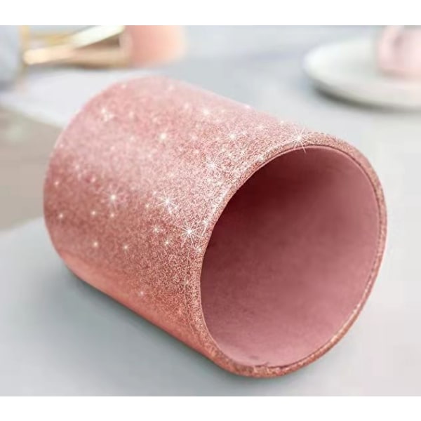 (rose gold) glittering pu cup pencil case for women girls, luxur