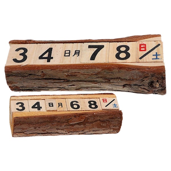 2 stk. Kontor Trækalender Retro Bordkalender Dekorativ Blok Kalender Hjemmelevering