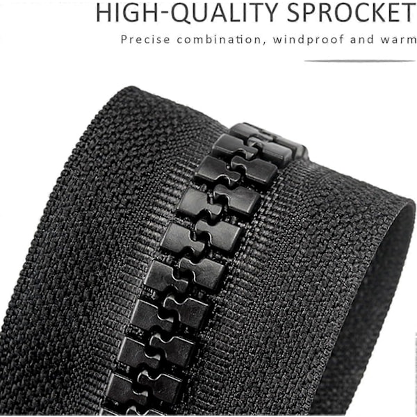 2-pack 70 cm Svarta Dragkedjor - Starka Nylon Dragkedjor med Stängd Ände. Perfekt för Sömnad, Sömnad, Hantverk och Tillbehör
