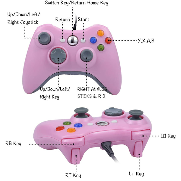 Uusi Xbox 360 -ohjain USB-kaapelilla Microsoft-laitteille
