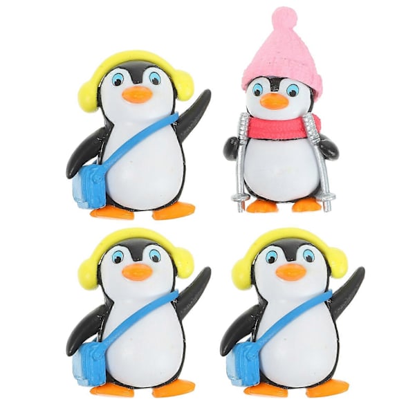 4 kpl Sarjakuva Pingviini Kakun Koriste Söpö Pingviini Nukkekoriste Jälkiruokaan