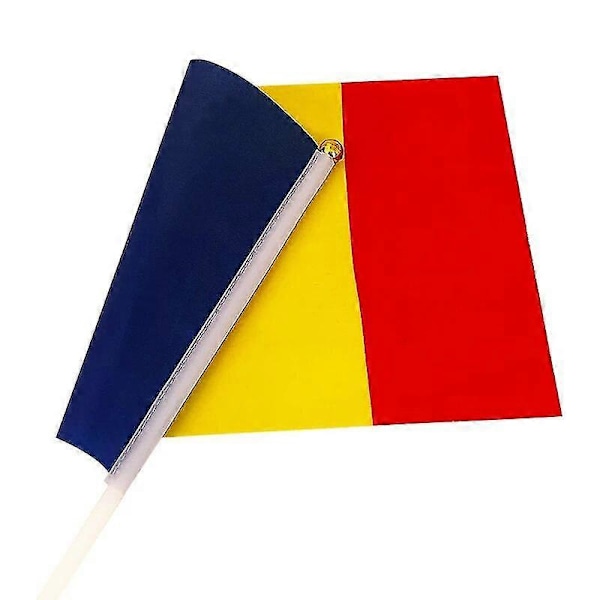 100 stk. Rumænien Håndflag Nationalt Rumænien Håndflag 14*21cm Polyester Banner Brugerdefineret Håndflag