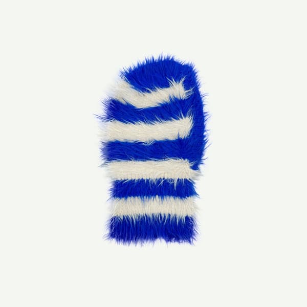 #Faux Sable Stripete Hette - Blå, Design Niche Section Pullover Ull#