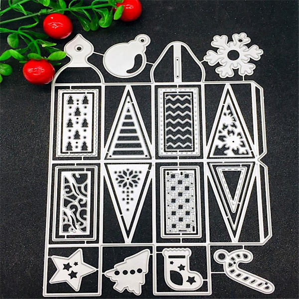 Julklappsförpackning Metallskärande Dies Stenciler För Diy Scrapbooking Dekorativ