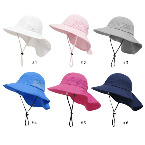 Rosa Röd (M) Baby Solhatt Flickpojke Halshatt Skydd Barn Hink