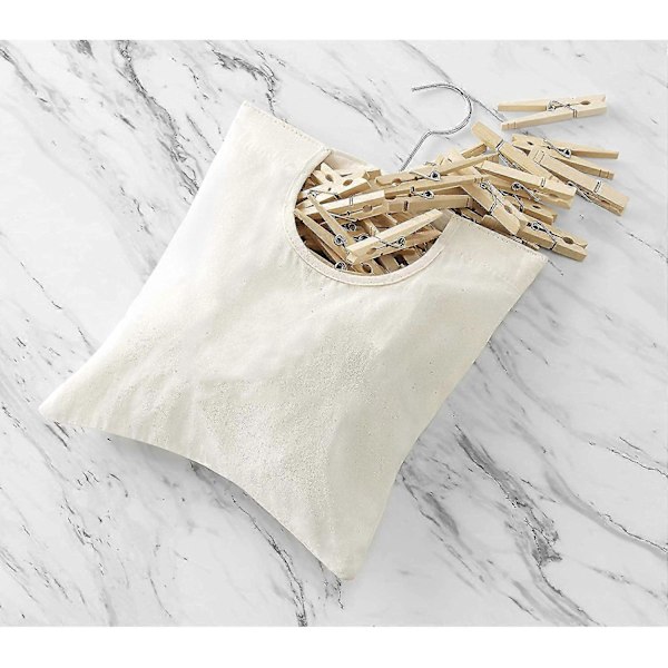 Praktisk klesklypepose - rommer 100 mellomstore klesklyper, slitesterkt polyestermateriale, krok