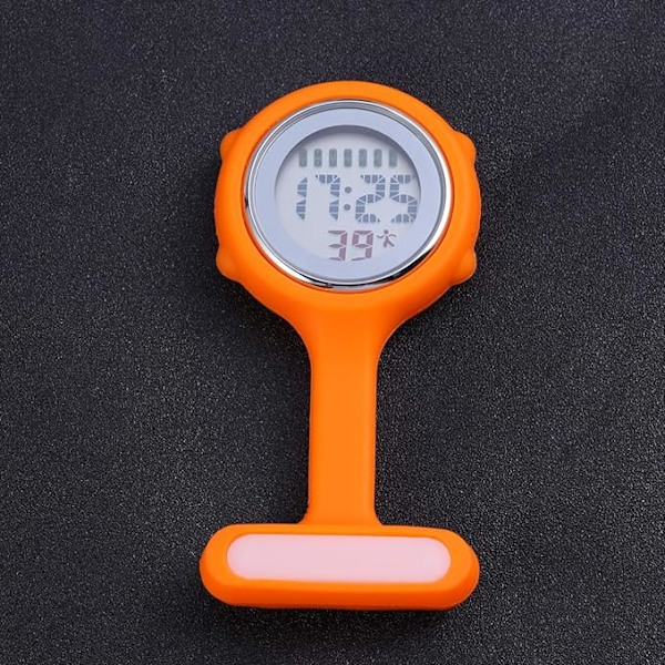 1 stk Sygeplejerske Ur Brosche Sygeplejerske Ur (Orange) med Klips til Læge