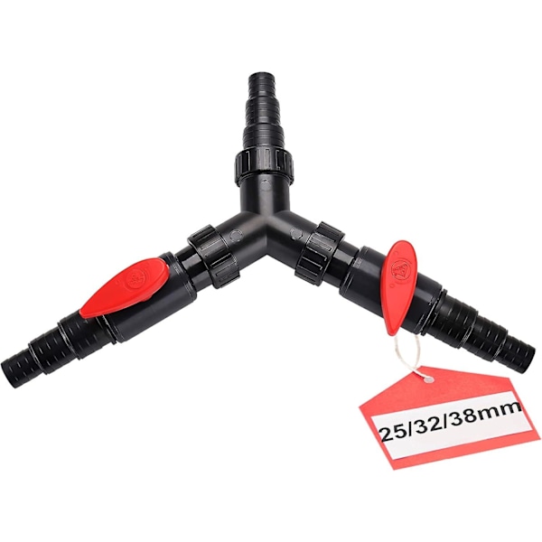 Y-fordeler 25/32/38mm (1\"/1 1/4\"/1 1/2\") Y Slange til Rørtilslutning til Dam Pumpe Haveslange og Vandløb