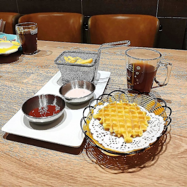 Såsskål i rostfritt stål Kryddkopp för doppning i sushisås (silver 6 st)