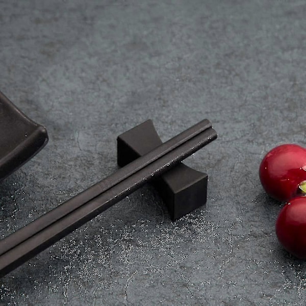 10 stk. Pindemadsstøtte Matte Bestikstativ Rustfrit Stål Pindeholder Sort