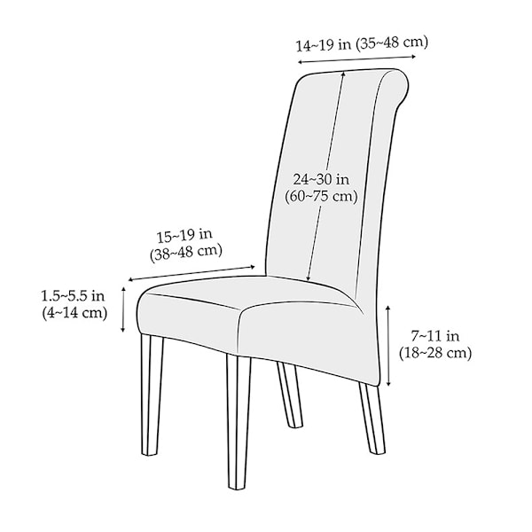 Stora Stretch Jacquard Matstolsöverdrag (2 stycken)