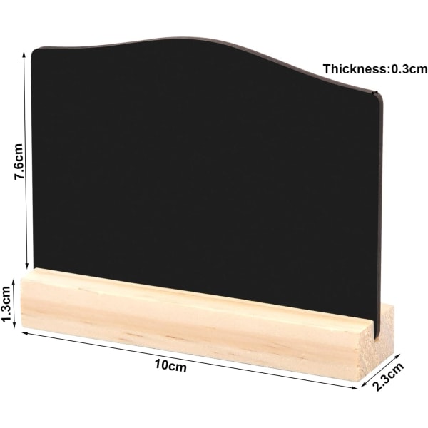 4 Pcs Mini Wooden Chalkboard, Double Sided Slate Label, Rectangu